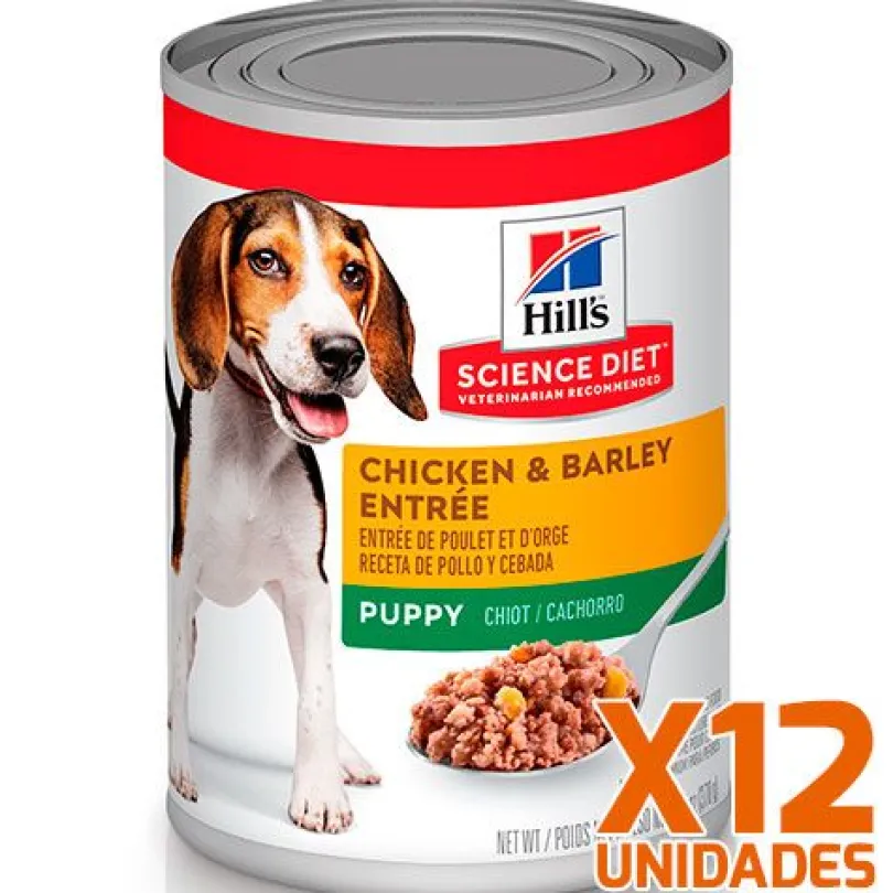 Hills Dog Puppy Pollo y Cebada 370gr Pack 12 Unidades