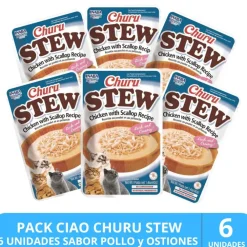 Inaba Churu Cat Stew Chicken Scallop 40gr PACK 6 Unidades
