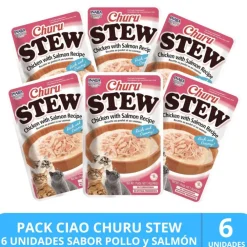 Inaba Churu Cat Stew Chicken Salmon 40 gr PACK 6 Unidades
