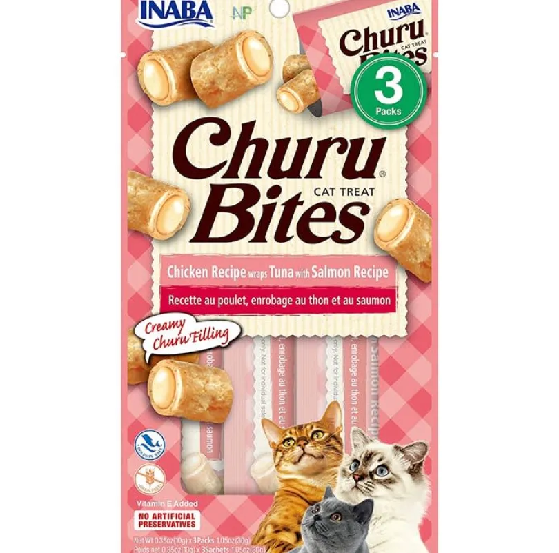 Inaba Ciao Churu Bites de Atún con Salmón envueltos en Wraps de pollo (30gr)
