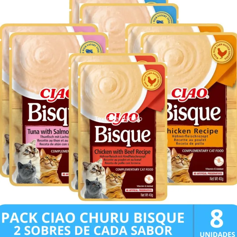 Inaba Ciao Churu Cat Bisque Pack Degustacion 8 unidades