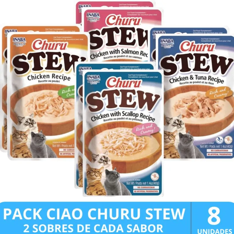 Inaba Ciao Churu Cat Stew Pack Degustacion 8 unidades