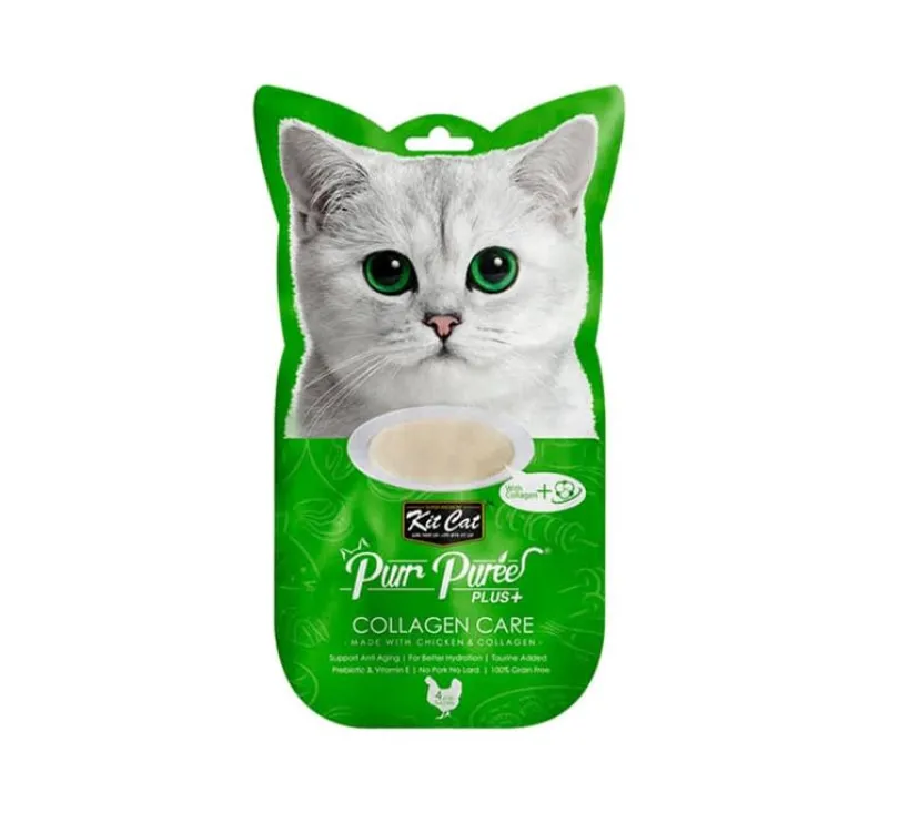 Kit Cat Plus+ Chicken & Collagen Care 4 x15gr