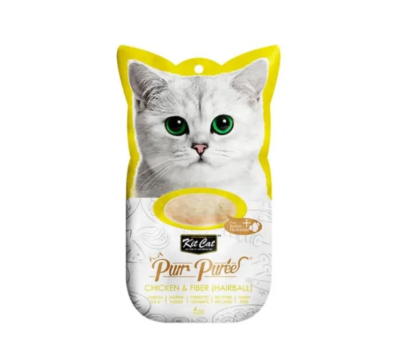 Kit Cat Plus+ Chicken & Fiver Hairball 4 x15gr
