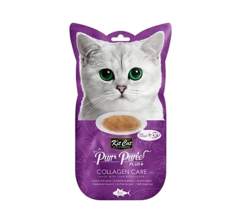 Kit Cat Plus+ Tuna & Collagen Care 4 x15gr