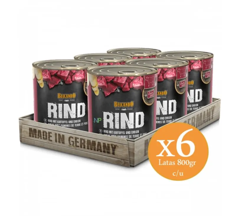 Lata Belcando Rind (Ternera con Patata y Guisantes) 800gr x 6 UN