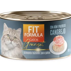Lata Fit Formula Gato Gourmet Sabor Atún y Cangrejo 80gr