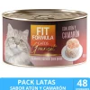 Lata Fit Formula Gato Gourmet Sabor Atún y Camarón 80gr PACK 48 Unidades