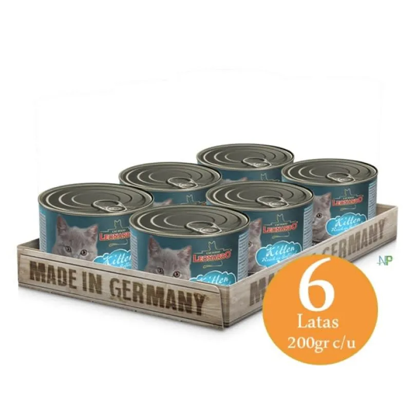 Lata Leonardo Quality Selection Kitten 200gr x 6 Unidades