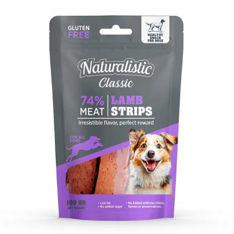 Naturalistic Dog Snack Lamb Strip 100gr