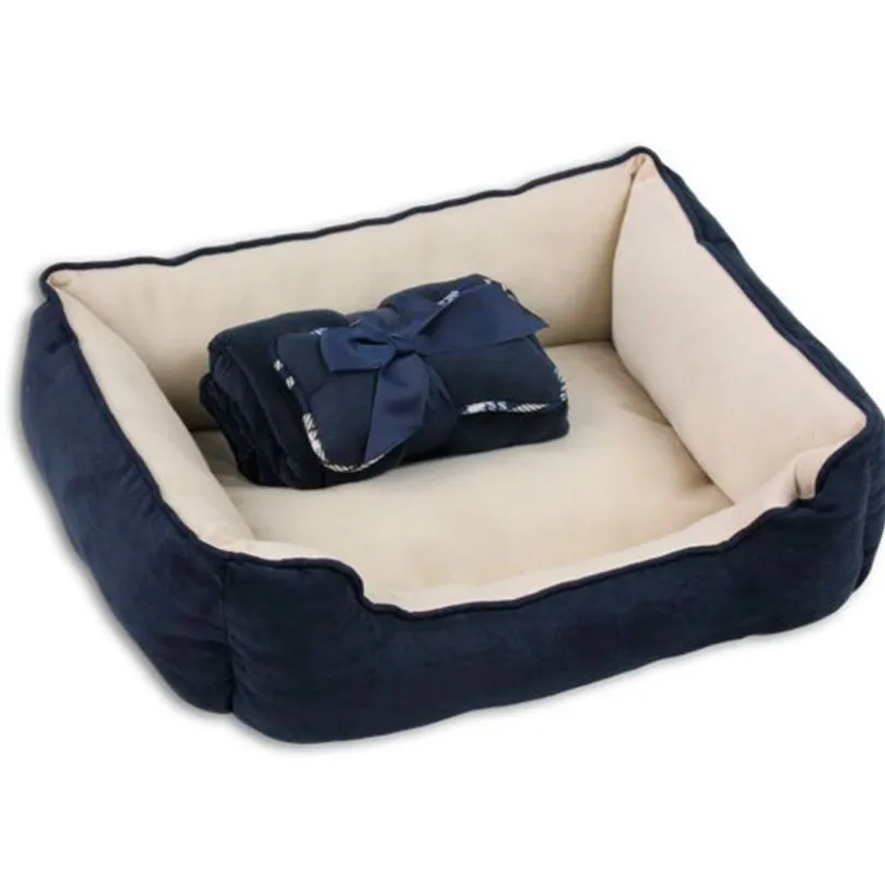 Pawise Cama + Manta + Cojín Azul