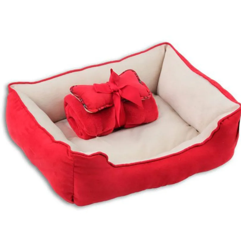 Pawise Cama + Manta + Cojín Rojo