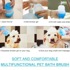 Pawise Pet Washer Cepillo de goma para baño