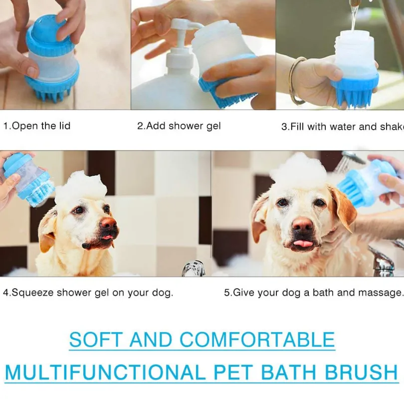 Pawise Pet Washer Cepillo de goma para baño