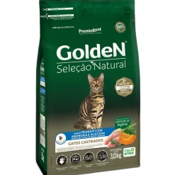 Premier Golden Para Gatos Castrados Sabor Pollo y Arroz 3kg