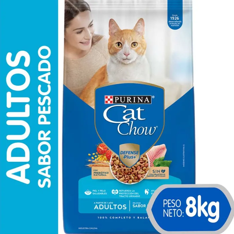 Purina Cat Chow Adultos Pescado con Defense Plus 8kg