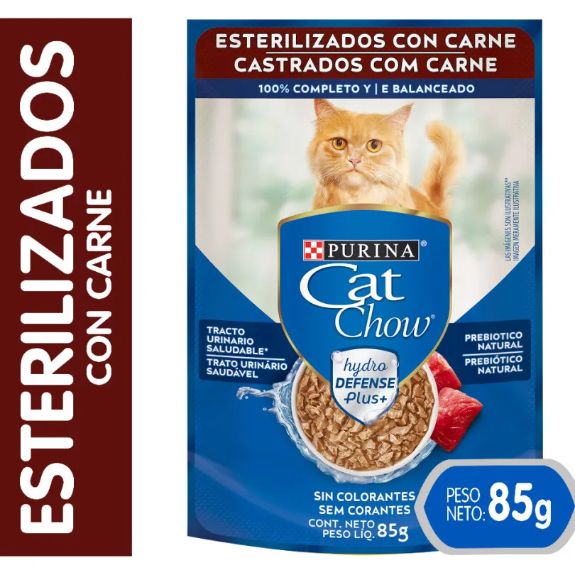 Purina Cat Chow Hydro Castrados Carne 85gr