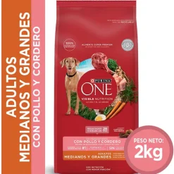 PURINA® ONE® Adulto Mediano y Grande Pollo y Cordero 2kg