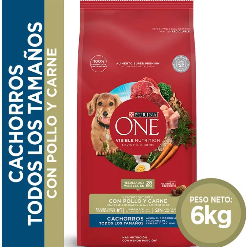 PURINA® ONE® Cachorro Pollo y Carne 6kg