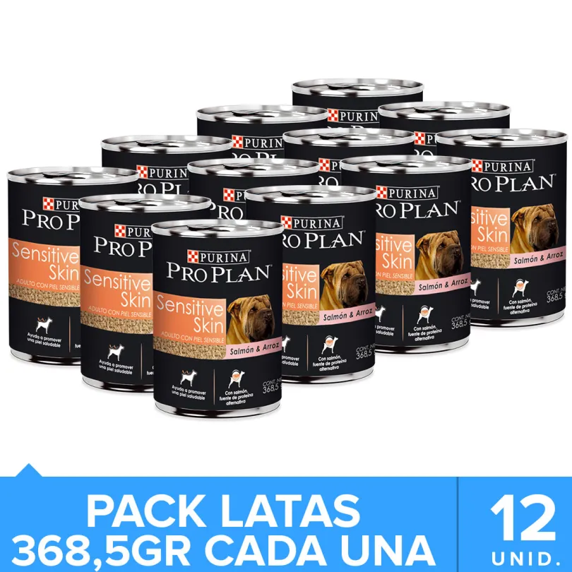 Purina Pro Plan Adult Sensitive Salmón y Arroz 368.5gr Pack 12 Unidades