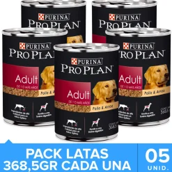 Purina Pro Plan Perro Adulto Lata 368.5gr Pack 5 unidades