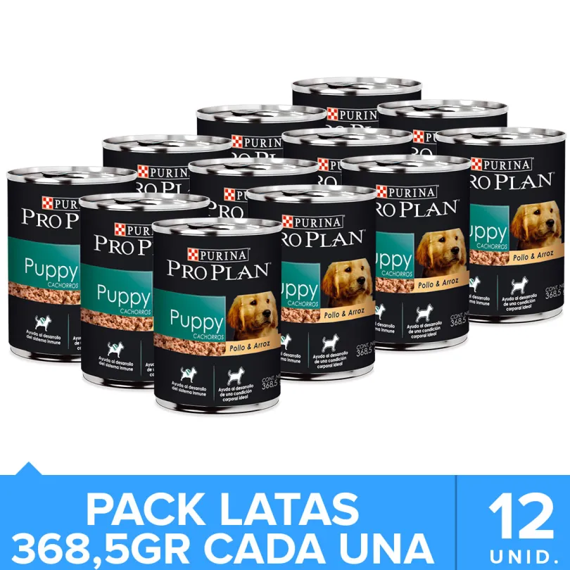 Purina Pro Plan Puppy Lata 368.5gr Pack 12 Unidades