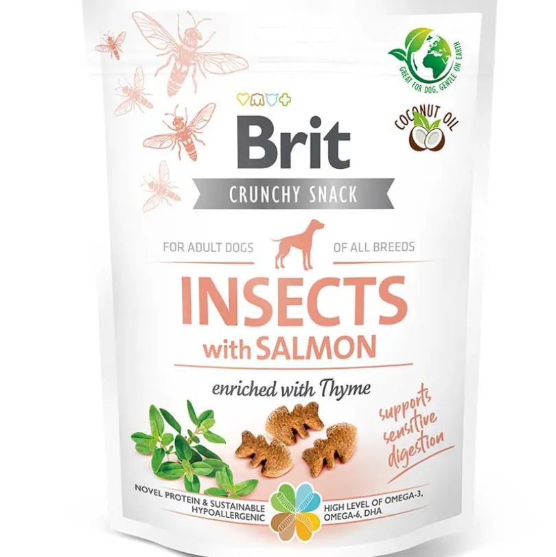 Snack Brit Care Dog Crunchy Insects With Salmon 200gr