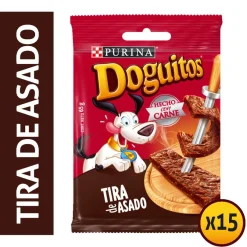 Snacks para perros DOGUITOS® Tira de Asado 65gr Pack 15 Unidades