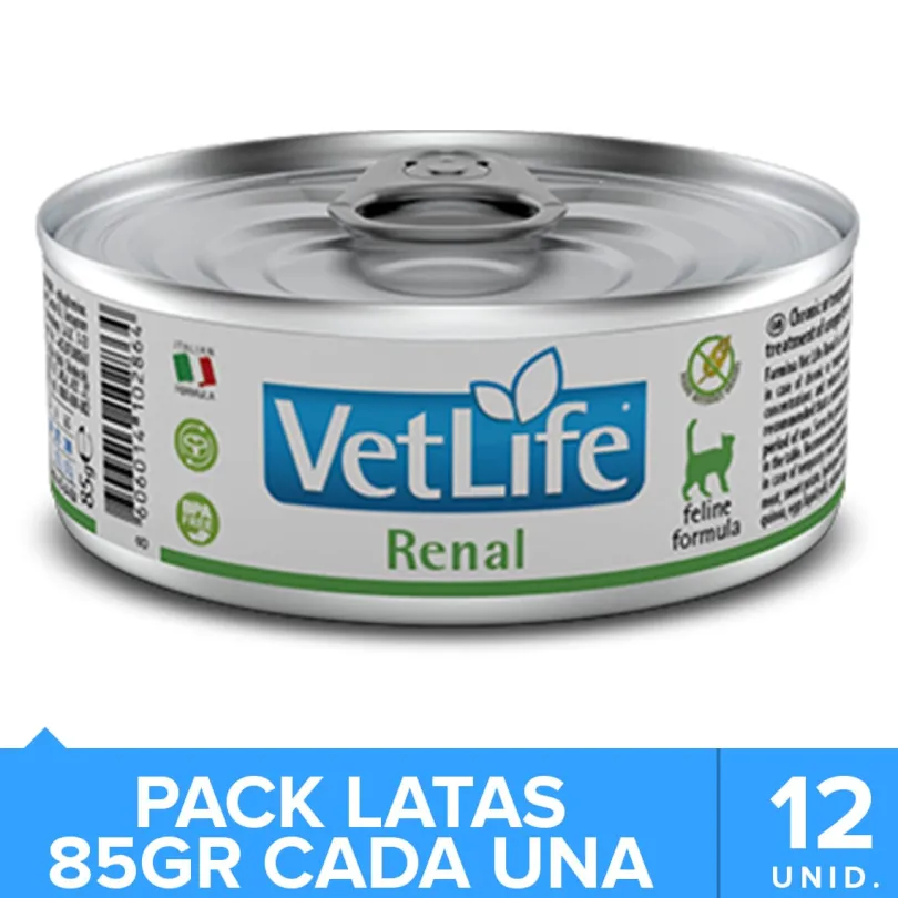 Vet Life Cat Renal Lata 85gr PACK 12 Unidades