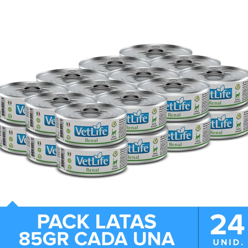 Vet Life Cat Renal Lata 85gr PACK 24 Unidades
