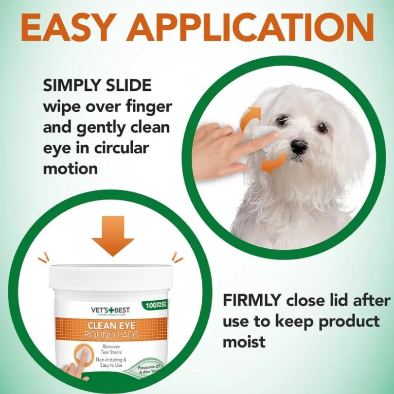Vet's Best Clean Eye Round Pads 100 unidades