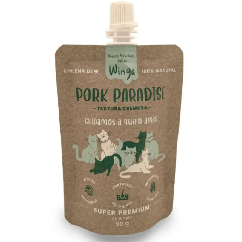 Winga Pork Paradise Snack para Gatos 60gr