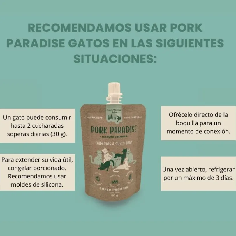 Winga Pork Paradise Snack para Gatos 60gr